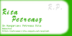 rita petreasz business card